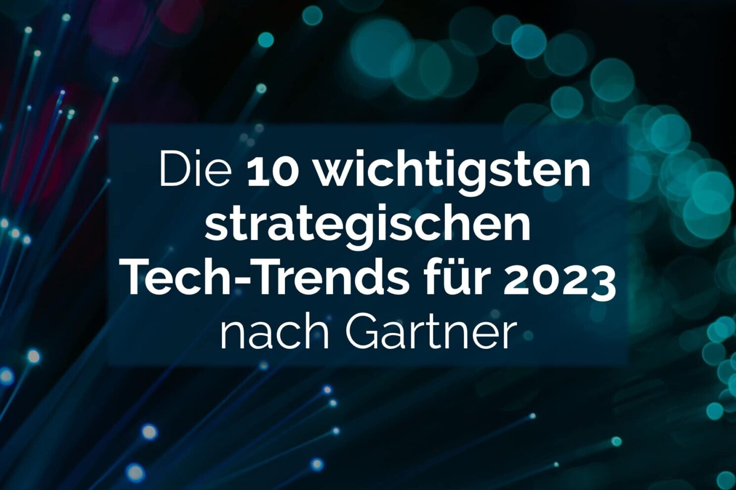 Das Cover eines Buches, das die zehn wichtigsten strategischen Technologietrends für 2023 hervorhebt und sich auf Technologie konzentriert.